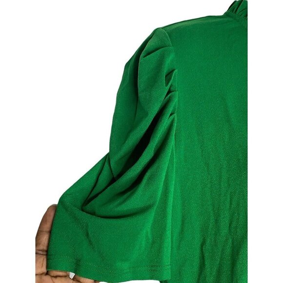 CeCe Sportswear Women's Puff Sleeve Key Item‎ Knit  Green SZ M - Picture 5 of 9
